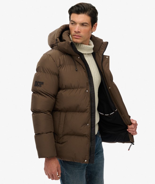 superdry Hooded Mid Length Sports Puffer Jacket