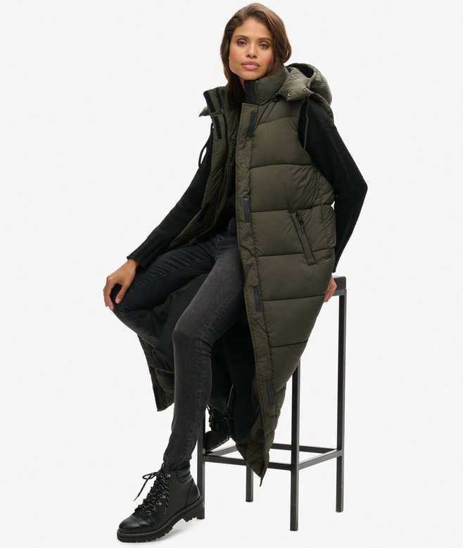 Superdry Hooded Ripstop Longline Gilet