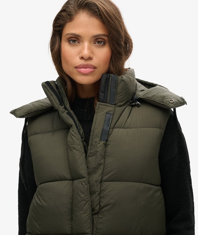 Superdry Hooded Ripstop Longline Gilet