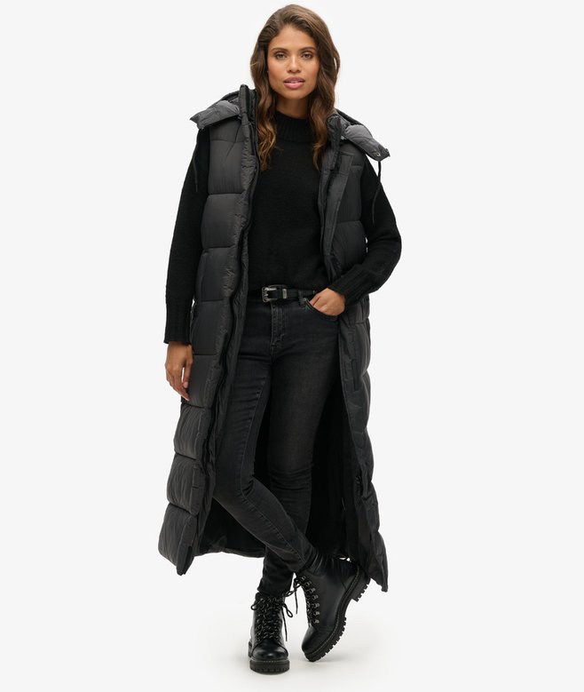 superdry Hooded Ripstop Longline Gilet