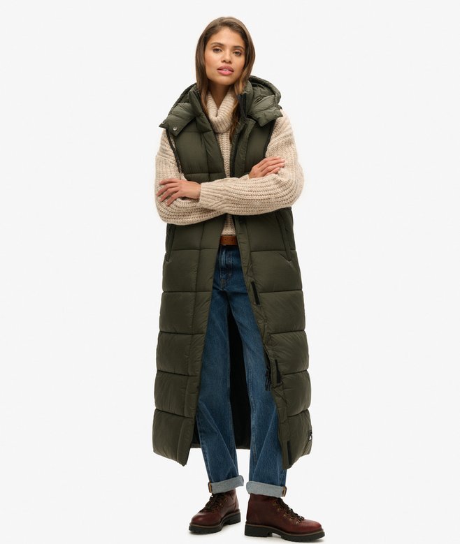 superdry Hooded Ripstop Longline Gilet