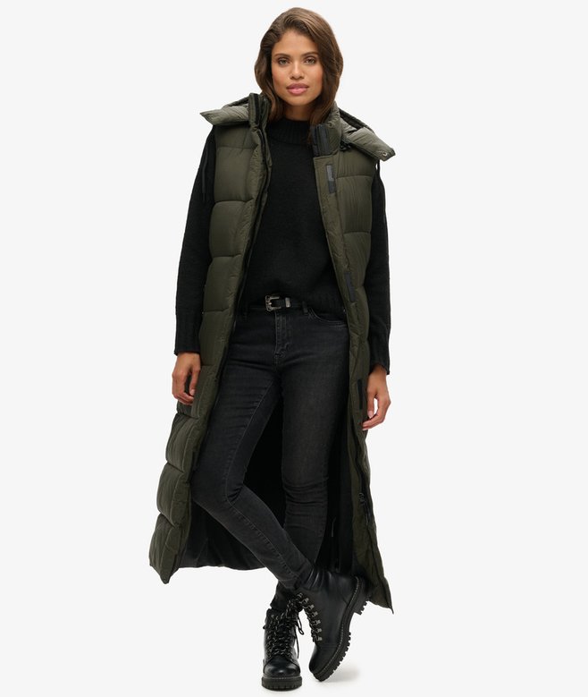 superdry Hooded Ripstop Longline Gilet