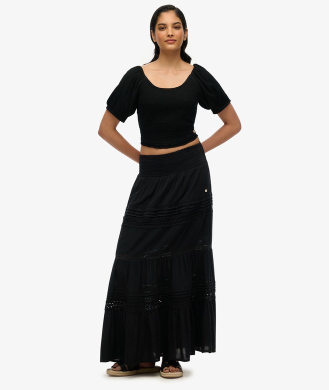 superdry Ibiza Lace Mix Maxi Skirt