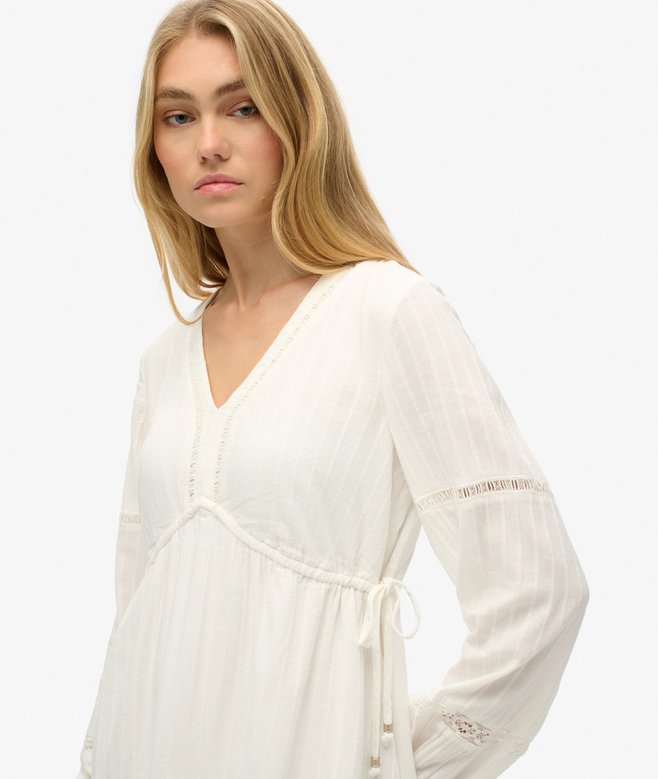 Superdry Ibiza Long Sleeve Tiered Mini Dress