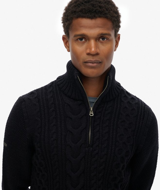Superdry Jacob Cable Knit Half Zip Jumper