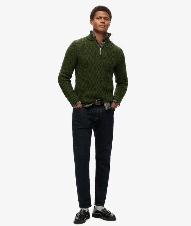 Superdry Jacob Cable Knit Half Zip Jumper
