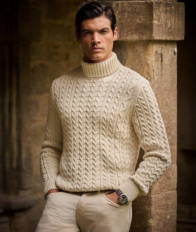 superdry Jacob Cable Roll Neck Jumper