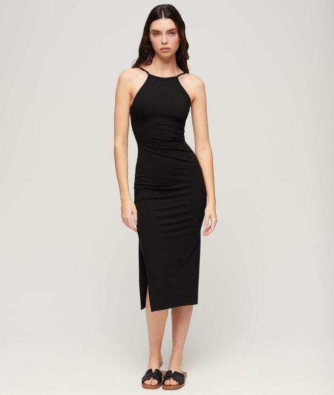 superdry Jersey Lace Back Midi Dress