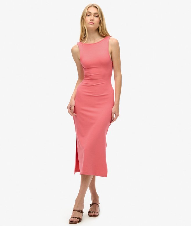 superdry Jersey Twist Back Midi Dress