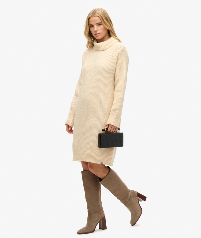Superdry Knitted Roll Neck Jumper Dress