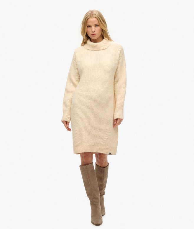 superdry Knitted Roll Neck Jumper Dress