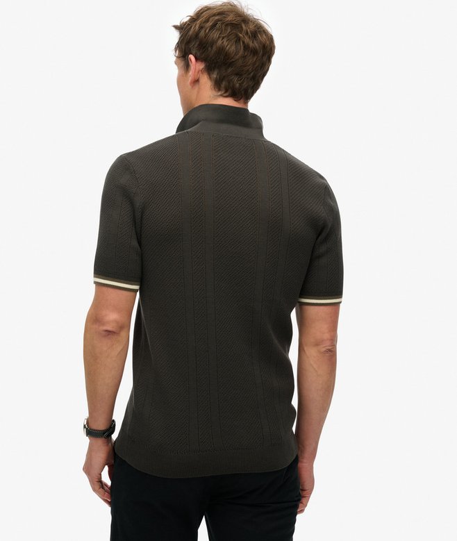 Superdry Knitted Texture Short Sleeve Polo Shirt