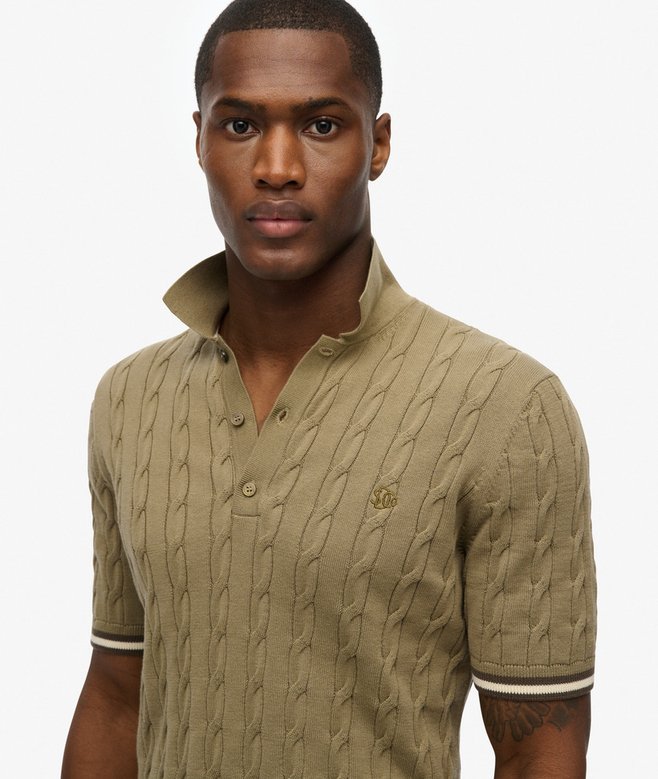 Superdry Knitted Texture Short Sleeve Polo Shirt