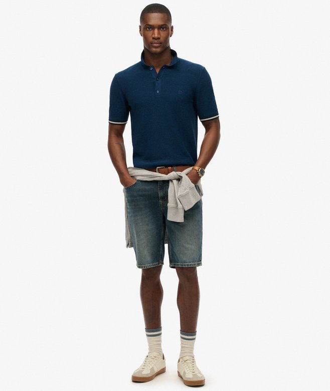 Superdry Knitted Texture Short Sleeve Polo Shirt