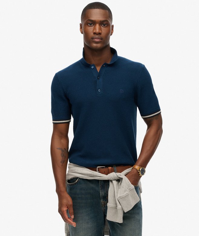 superdry Knitted Texture Short Sleeve Polo Shirt