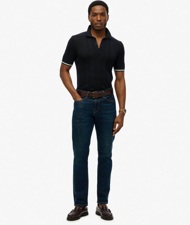 Superdry Knitted Texture Short Sleeve Polo Shirt