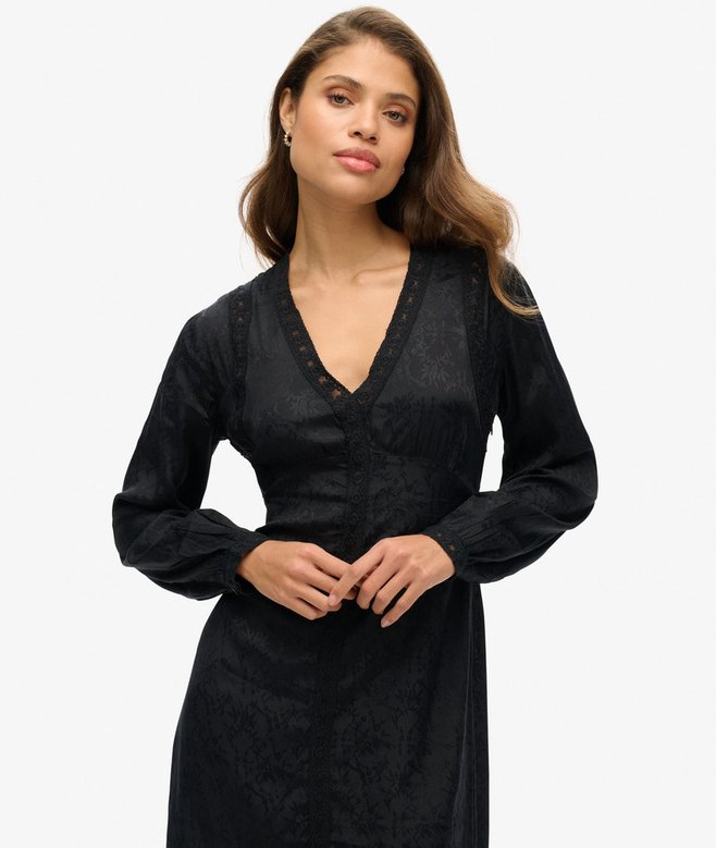Superdry Lace Trim Midi Dress
