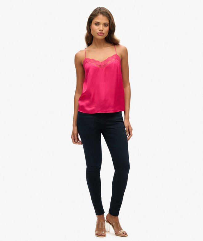 Superdry Lace Trim Satin Cami Top