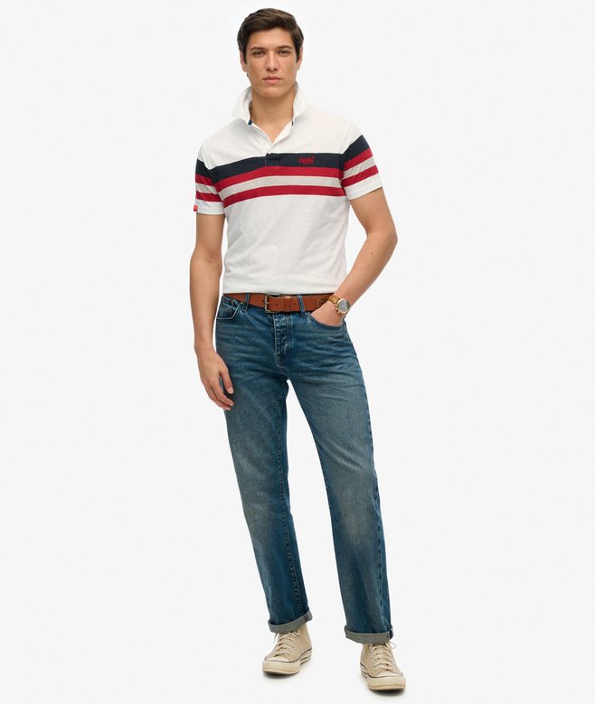 Superdry Lightweight Stripe Jersey Polo Top