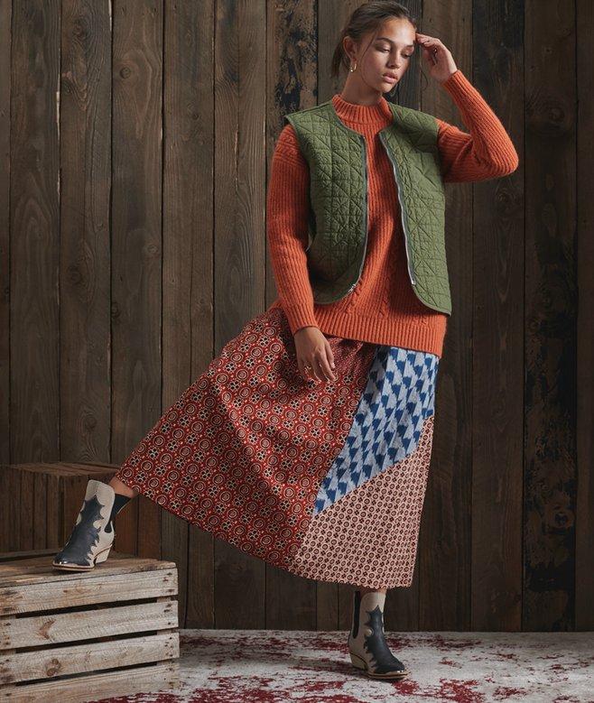 Superdry Limited Edition Dry Printed Midi Skirt