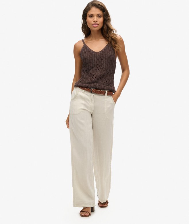 superdry Linen Low Rise Pants