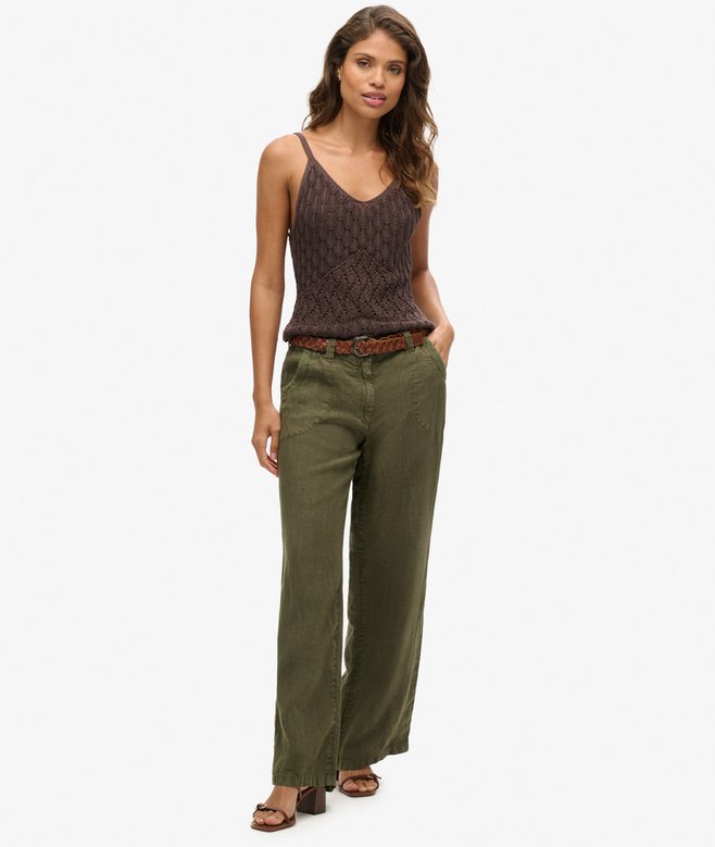 superdry Linen Low Rise Pants