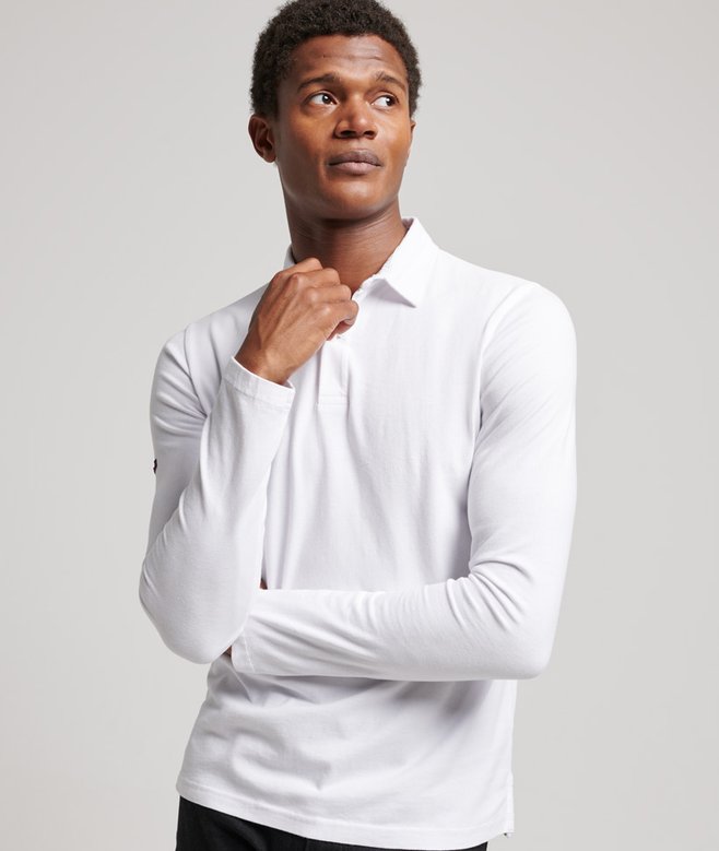superdry Long Sleeve Jersey Polo Shirt
