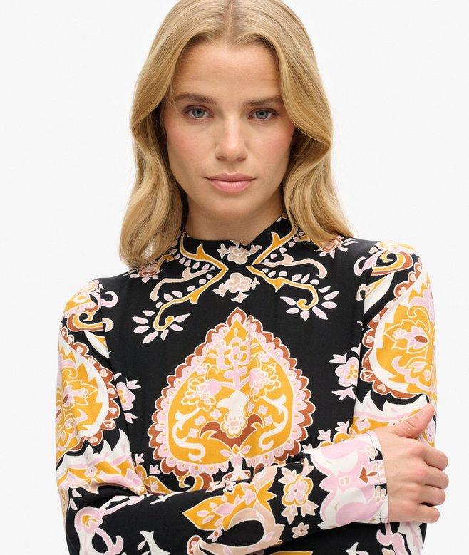 Superdry Long Sleeve Printed Mini Dress