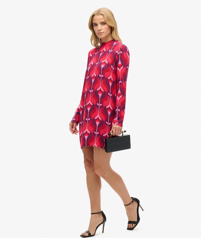 Superdry Long Sleeve Printed Mini Dress