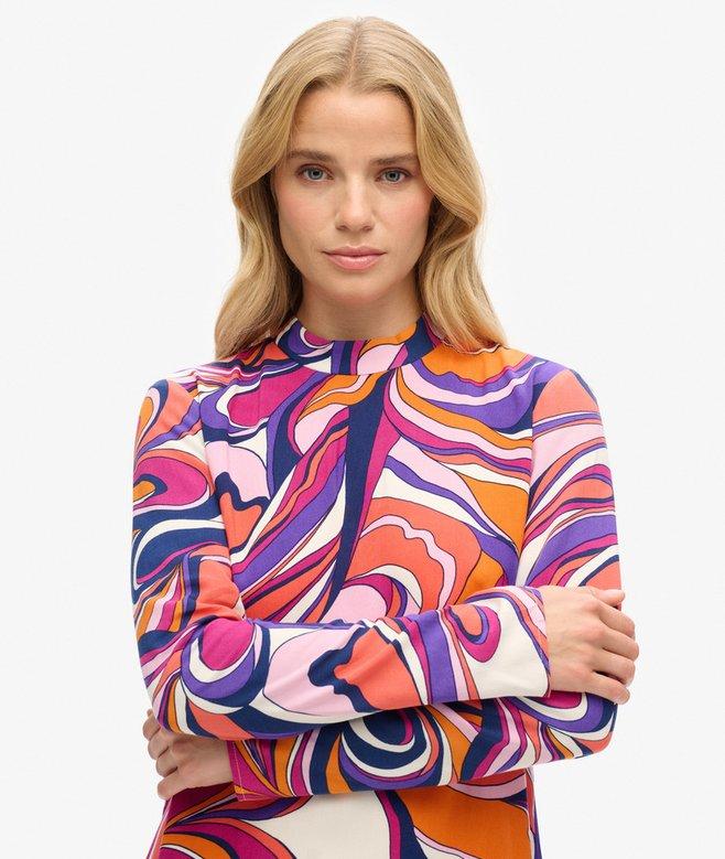Superdry Long Sleeve Printed Mini Dress