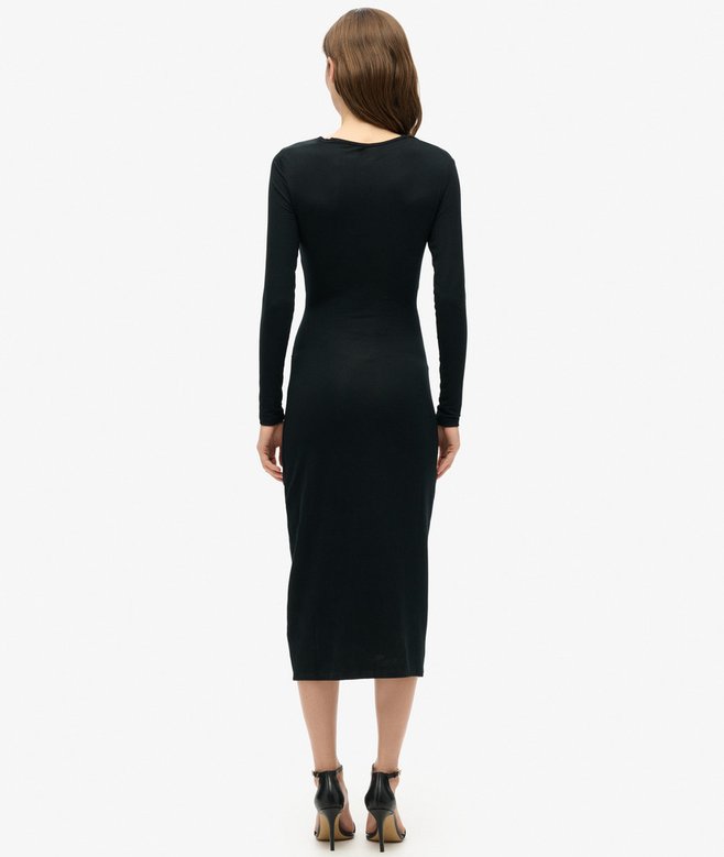 Superdry Long Sleeve Ruched Midi Dress