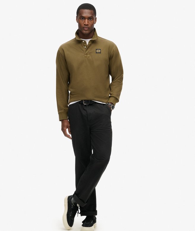 Superdry Long Sleeved Contrast Stitch Rugby Shirt