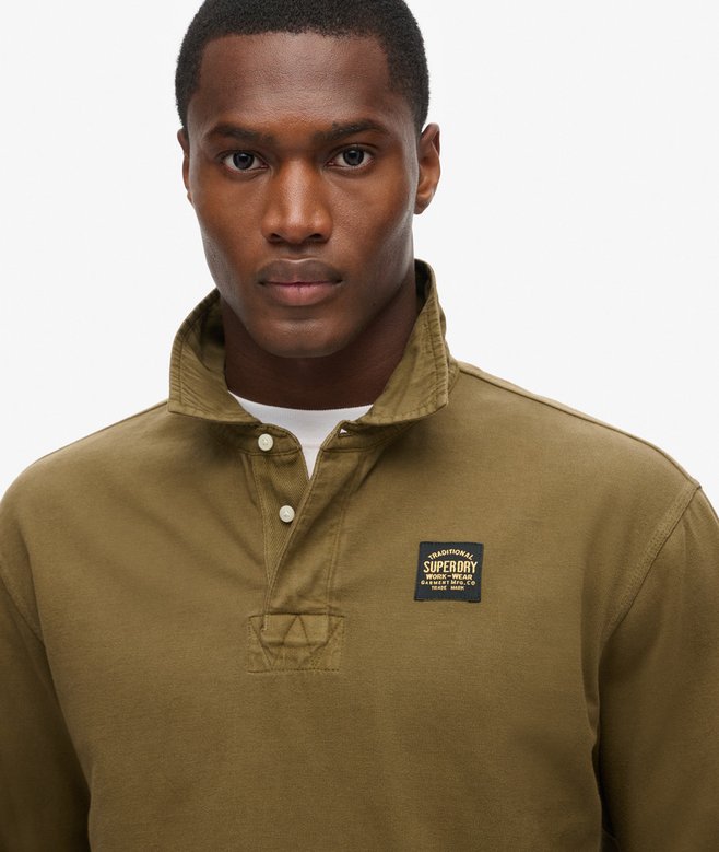 Superdry Long Sleeved Contrast Stitch Rugby Shirt