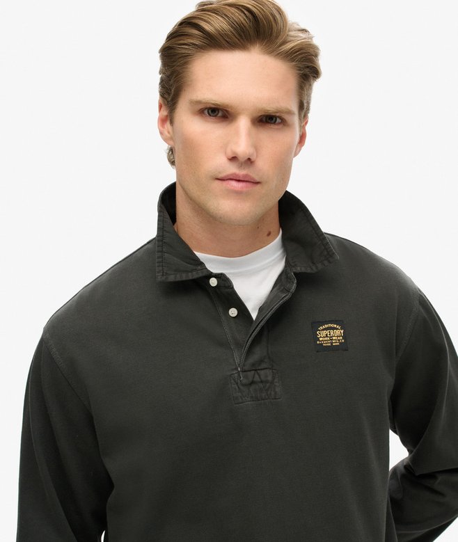 Superdry Long Sleeved Contrast Stitch Rugby Shirt