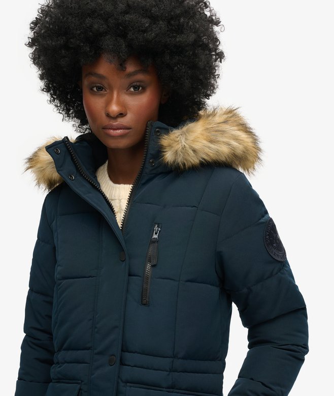Superdry Longline Faux Fur Everest Coat