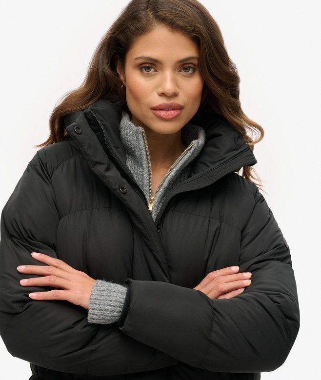 Superdry Longline Hooded Puffer Coat