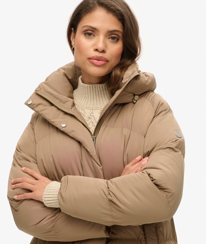 Superdry Longline Hooded Puffer Coat
