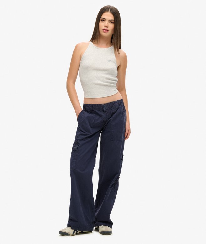 Superdry Low Rise Embroidered Cargo Pants
