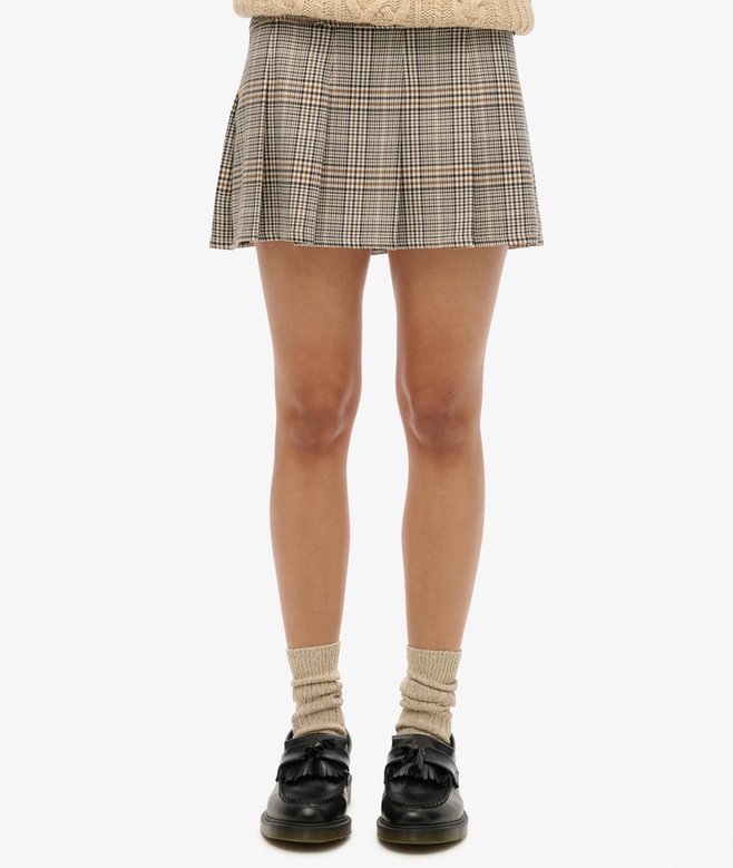 superdry Low Rise Pleated Mini Skirt