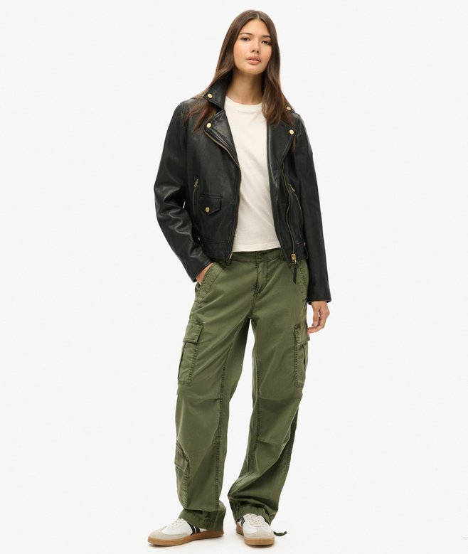superdry Low Rise Straight Cargo Pants