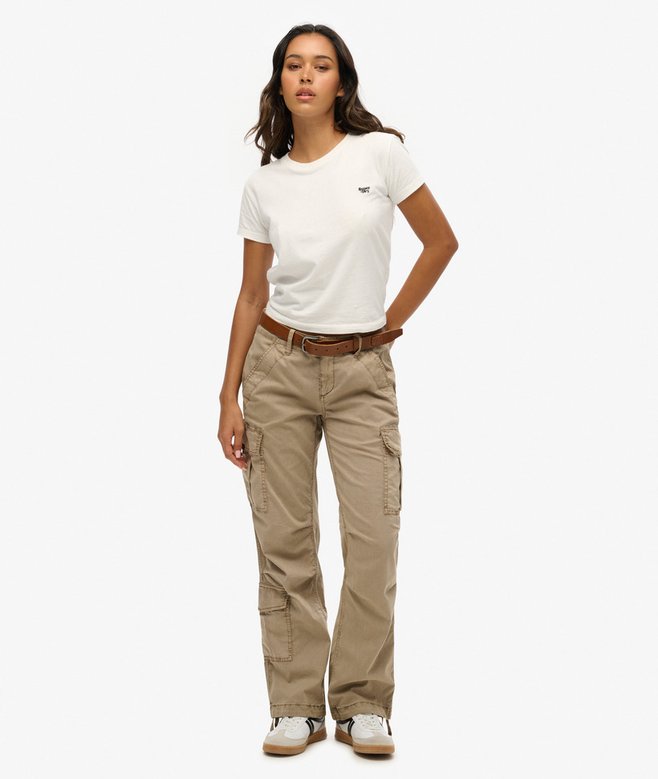 superdry Low Rise Straight Cargo Pants