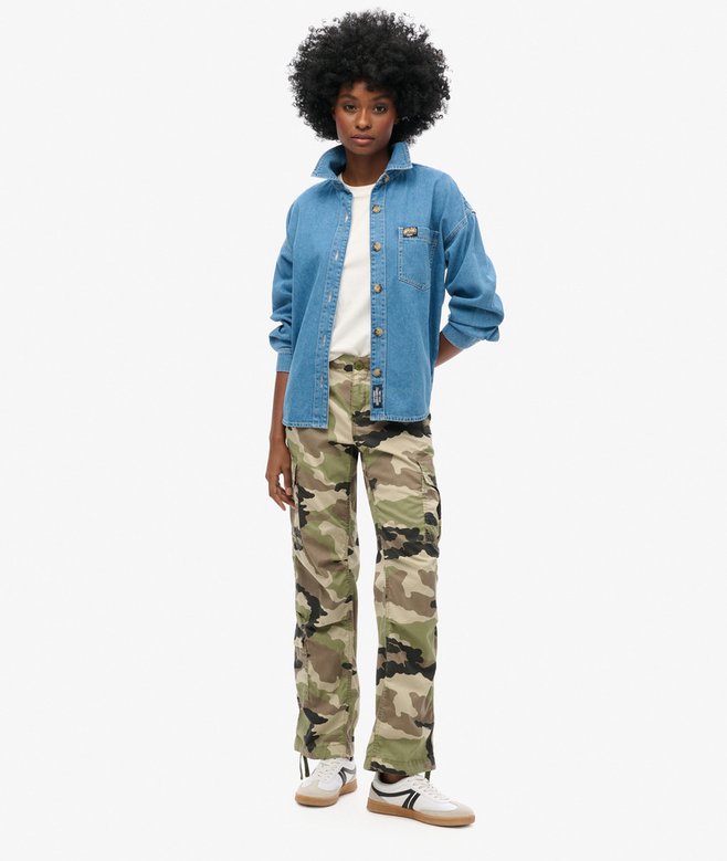 superdry Low Rise Straight Cargo Pants