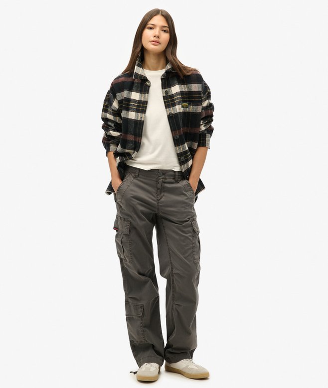superdry Low Rise Straight Cargo Pants