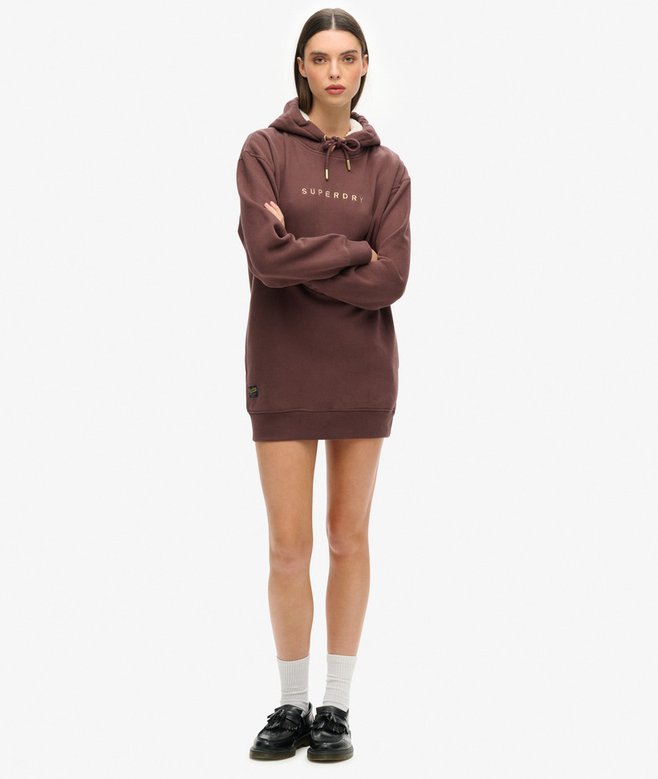 Superdry Luxe Metallic Logo Hoodie Dress