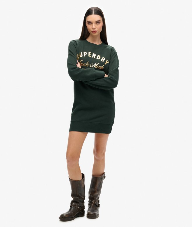Superdry Luxe Metallic Logo Jersey Dress