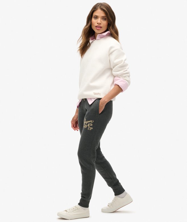 Superdry Luxe Metallic Logo Slim Joggers