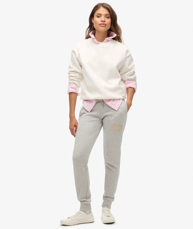 superdry Luxe Metallic Logo Slim Joggers