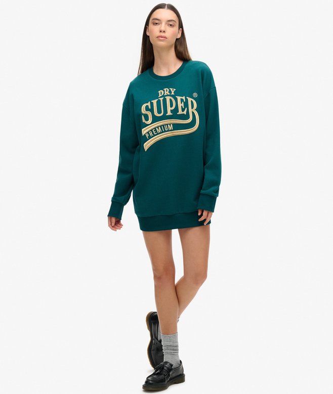 Superdry Luxe Metallic Logo Sweat Dress