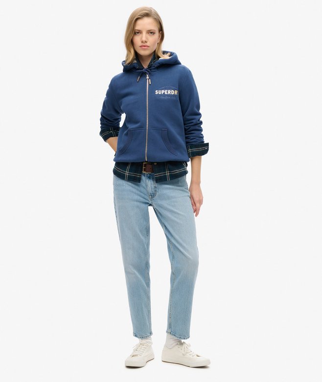 Superdry Luxe Metallic Logo Zip Hoodie