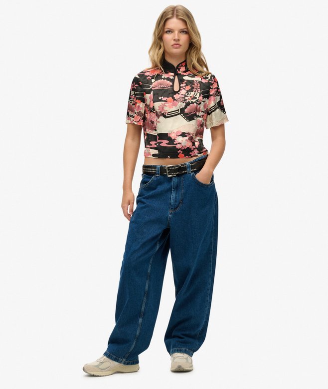 Superdry Mandarin Jacquard Top